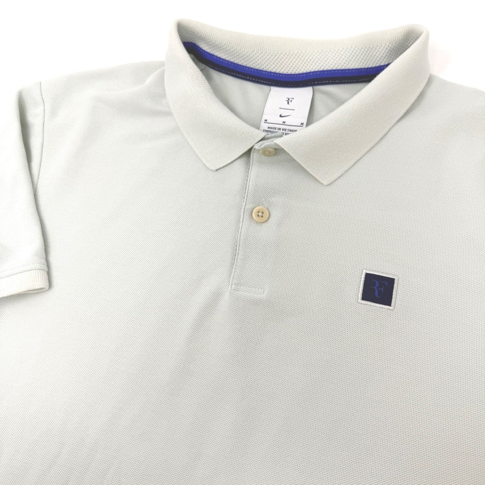 Nike Roger Federer RF Essentials Polo Shirt Mens Medium Grey AH6762-025